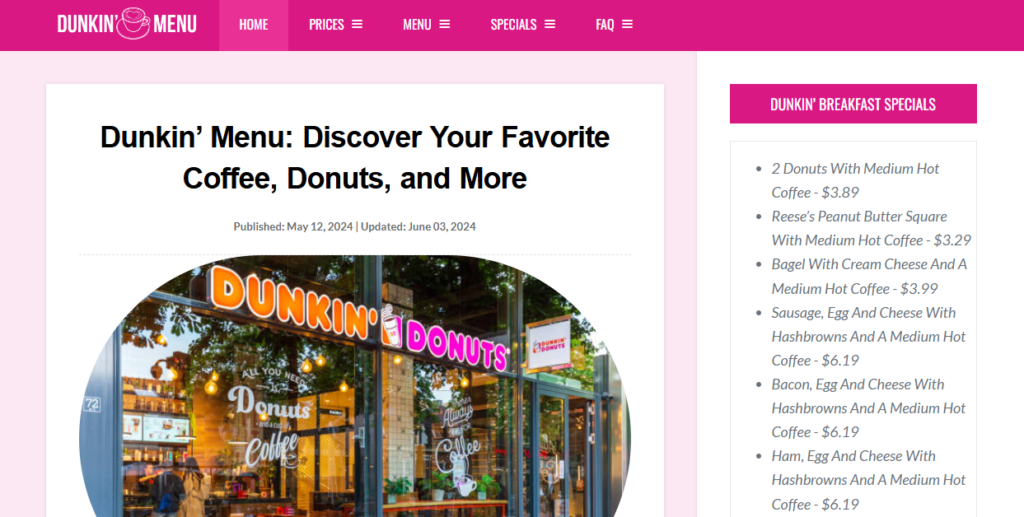 Dunkinmenu